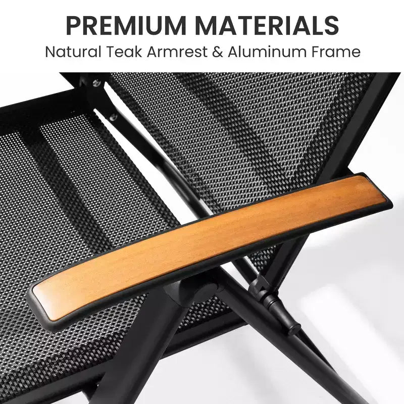 Crestlive Products Set da Pranzo per Patio Espandibile con Sedie da Pranzo Pieghevoli Regolabili, Struttura in Alluminio, Textilene Traspirante e Foro per Ombrellone