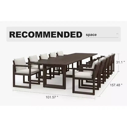 Ensemble de salle à manger d'extérieur PURPLE LEAF, ensemble de table et chaises de patio de luxe en aluminium avec coussin épais amovible