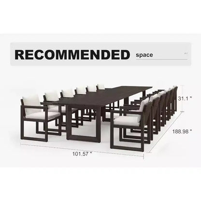 Ensemble de salle à manger d'extérieur PURPLE LEAF, ensemble de table et chaises de patio de luxe en aluminium avec coussin épais amovible