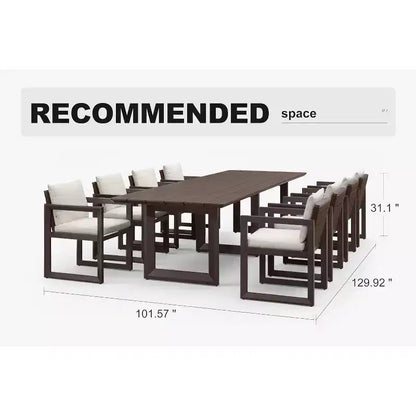 Ensemble de salle à manger d'extérieur PURPLE LEAF, ensemble de table et chaises de patio de luxe en aluminium avec coussin épais amovible