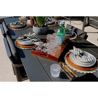 Ensemble de salle à manger d'extérieur PURPLE LEAF, ensemble de table et chaises de patio de luxe en aluminium avec coussin épais amovible