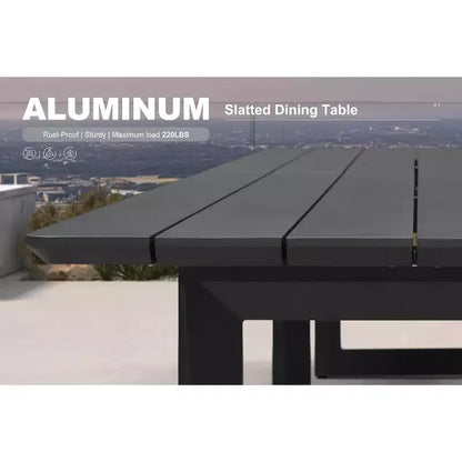 Ensemble de salle à manger d'extérieur PURPLE LEAF, ensemble de table et chaises de patio de luxe en aluminium avec coussin épais amovible