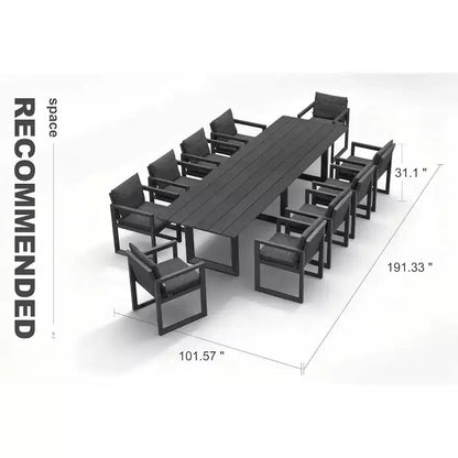 Ensemble de salle à manger d'extérieur PURPLE LEAF, ensemble de table et chaises de patio de luxe en aluminium avec coussin épais amovible