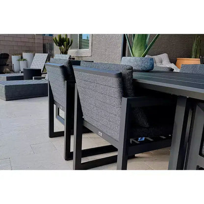 Ensemble de salle à manger d'extérieur PURPLE LEAF, ensemble de table et chaises de patio de luxe en aluminium avec coussin épais amovible