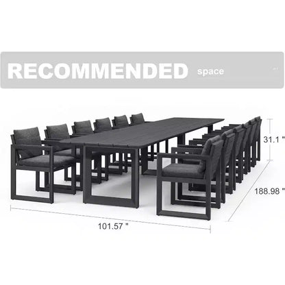 Ensemble de salle à manger d'extérieur PURPLE LEAF, ensemble de table et chaises de patio de luxe en aluminium avec coussin épais amovible