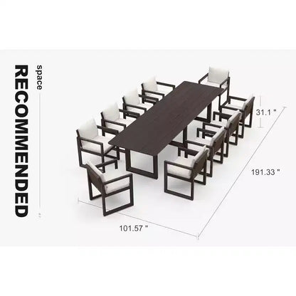 Ensemble de salle à manger d'extérieur PURPLE LEAF, ensemble de table et chaises de patio de luxe en aluminium avec coussin épais amovible