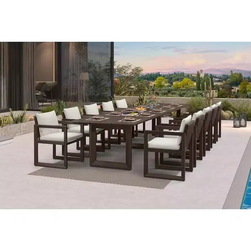 Ensemble de salle à manger d'extérieur PURPLE LEAF, ensemble de table et chaises de patio de luxe en aluminium avec coussin épais amovible