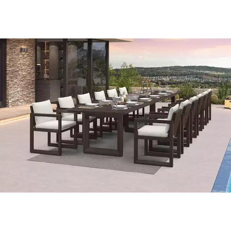 Ensemble de salle à manger d'extérieur PURPLE LEAF, ensemble de table et chaises de patio de luxe en aluminium avec coussin épais amovible