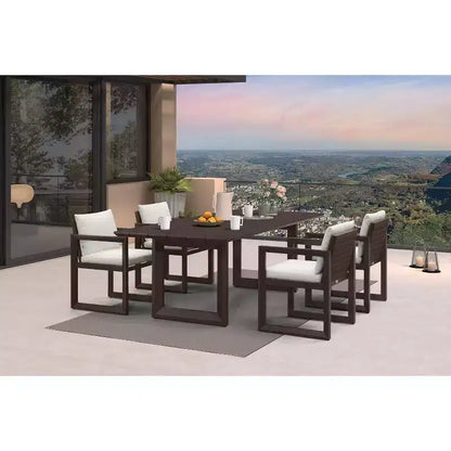 Ensemble de salle à manger d'extérieur PURPLE LEAF, ensemble de table et chaises de patio de luxe en aluminium avec coussin épais amovible