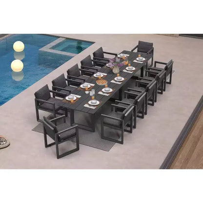 Ensemble de salle à manger d'extérieur PURPLE LEAF, ensemble de table et chaises de patio de luxe en aluminium avec coussin épais amovible