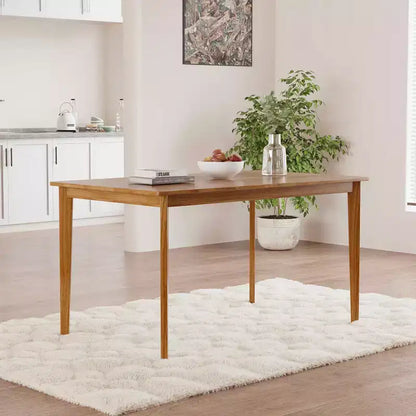 MAYEERTY Ensemble de 5 pièces table et chaises de salle à manger en bois massif, table rectangulaire couleur bois originale avec 4 chaises à dossier