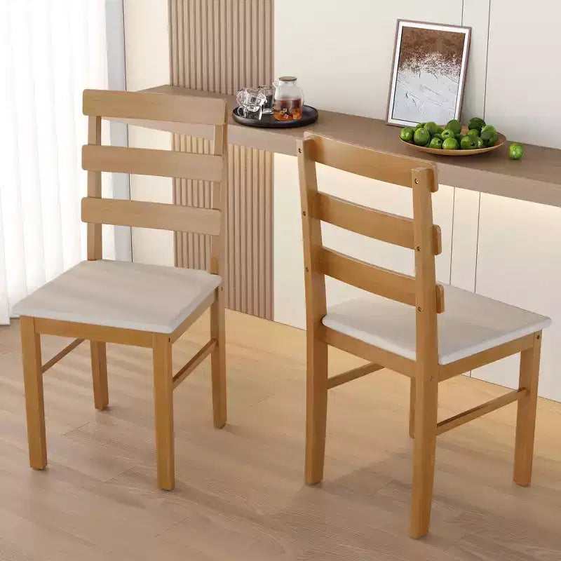MAYEERTY Ensemble de 5 pièces table et chaises de salle à manger en bois massif, table rectangulaire couleur bois originale avec 4 chaises à dossier