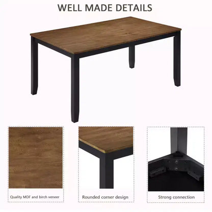 Ensemble de salle à manger moderne MAYEERTY 5 pièces, table en bois avec 4 chaises, bicolore gris et blanc