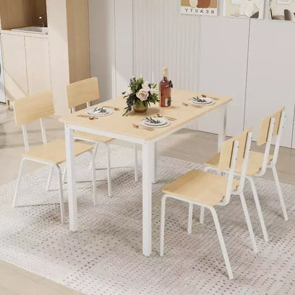 Set da pranzo per 4 persone, tavolo e sedie da cucina in 5 pezzi, set tavolo da pranzo rettangolare con 4 sedie, set tavolo da cucina salvaspazio