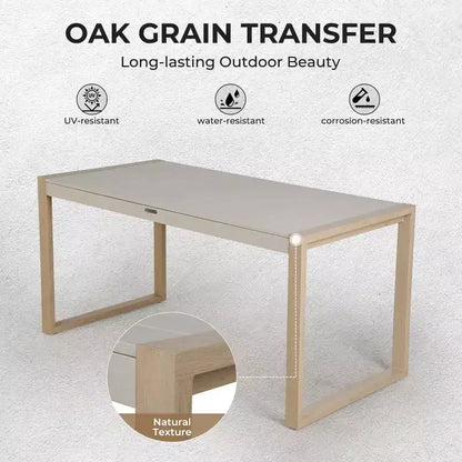 GRANDPATIO Set da Pranzo per Esterni da 3 Pezzi - 2 Posti con Finitura Effetto Legno per Patio