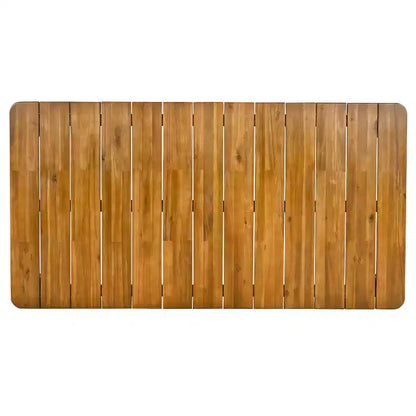 Ensemble de salle à manger d'extérieur 7 pièces, mobilier de jardin avec 6 chaises en osier et 1 table à manger finition teck, plateau en bois d'acacia - ModernLuxe