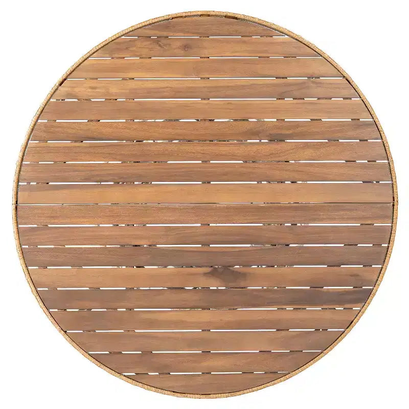 Christopher Knight Home Nan - Ensemble de salle à manger extérieur 5 pièces en bois d'acacia de style rustique avec 4 fauteuils en osier