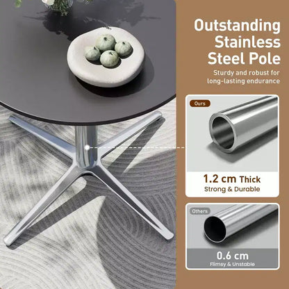 Table à manger de patio Captiva Designs 5 pièces avec pieds en X et dossier en corde tressée avec coussin de siège