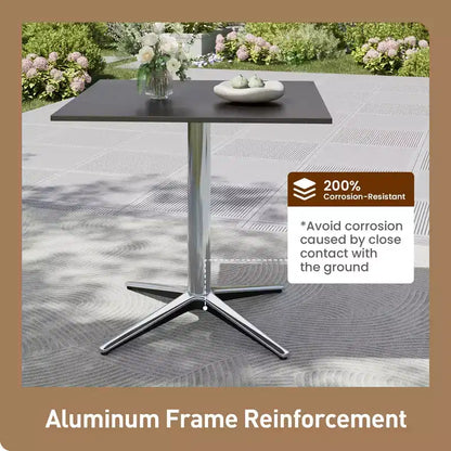 Table à manger de patio Captiva Designs 5 pièces avec pieds en X et dossier en corde tressée avec coussin de siège