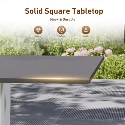 Table à manger de patio Captiva Designs 5 pièces avec pieds en X et dossier en corde tressée avec coussin de siège