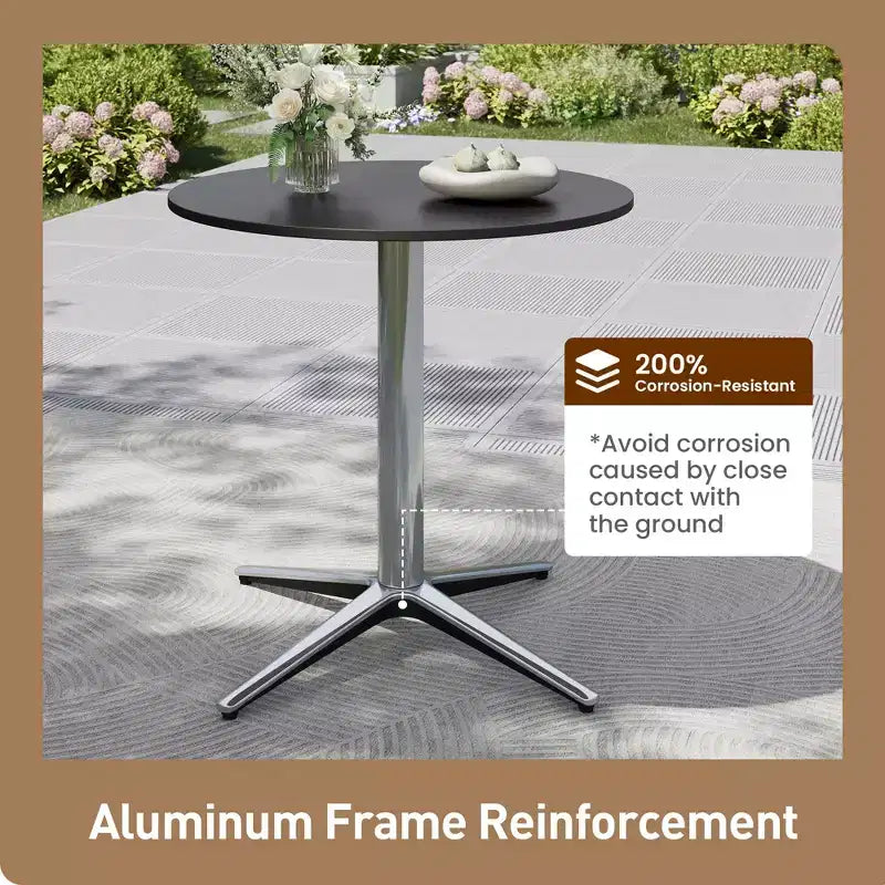 Table à manger de patio Captiva Designs 5 pièces avec pieds en X et dossier en corde tressée avec coussin de siège