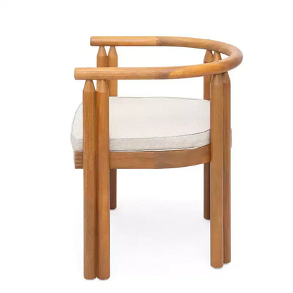 Christopher Knight Home Farah Ensemble de salle à manger d'extérieur rustique 9 pièces en bois d'acacia avec plateau à lattes et coussins