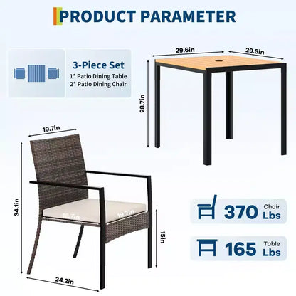 Set da pranzo per patio esterno