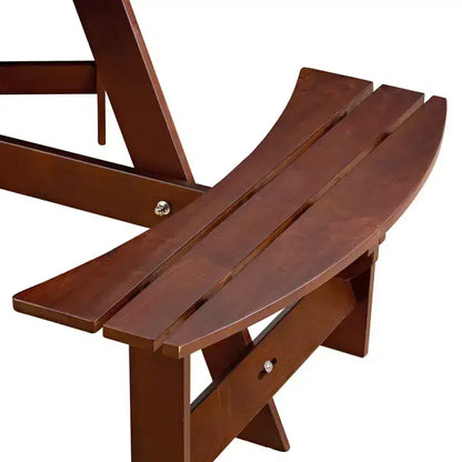 Table de pique-nique ronde Whisen d'extérieur pour 8 personnes, ensemble table et bancs d'extérieur, ensembles de salle à manger de patio avec 4 bancs intégrés, trou pour parasol