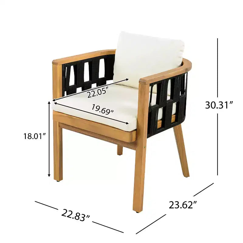 Christopher Knight Home Siddharth Ensemble de salle à manger d'extérieur moderne 5 pièces en bois d'acacia avec table ronde à lattes