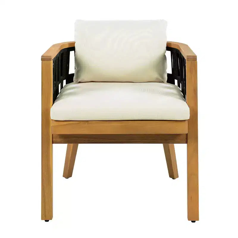 Christopher Knight Home Siddharth Ensemble de salle à manger d'extérieur moderne 5 pièces en bois d'acacia avec table ronde à lattes