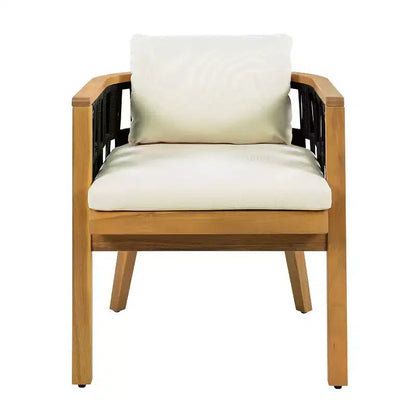 Christopher Knight Home Siddharth Ensemble de salle à manger d'extérieur moderne 5 pièces en bois d'acacia avec table ronde à lattes