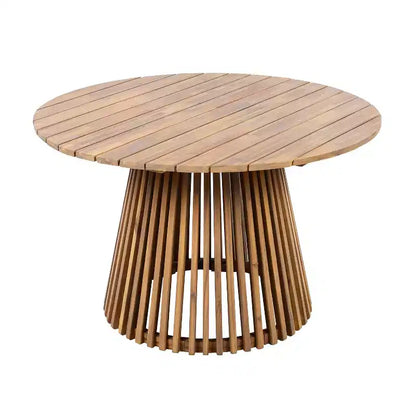 Christopher Knight Home Siddharth Ensemble de salle à manger d'extérieur moderne 5 pièces en bois d'acacia avec table ronde à lattes