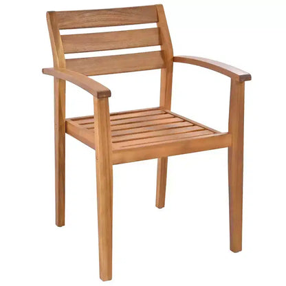 Ensemble de salle à manger d'extérieur rustique en bois Whisen 7 pièces – 8 places, mobilier de patio avec coussins amovibles, chaises et banc, résistant aux intempéries – Naturel