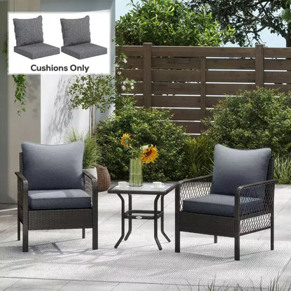4 cuscini per sedia da patio con seduta e schienale, set di cuscini di ricambio resistenti allo sbiadimento