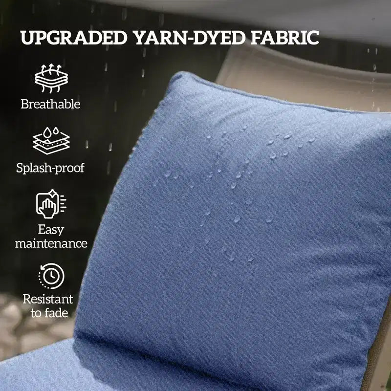 4 cuscini per sedia da patio con seduta e schienale, set di cuscini di ricambio resistenti allo sbiadimento