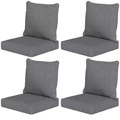 Lot de 8 coussins de chaise de patio avec assise et dossier, ensemble de coussins de rechange résistants à la décoloration