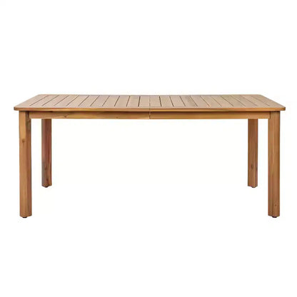 Ensemble de salle à manger Christopher Knight Home Nadi Farmhouse en bois d'acacia rembourré avec 6 chaises à dossier en osier et plateau de table à lattes