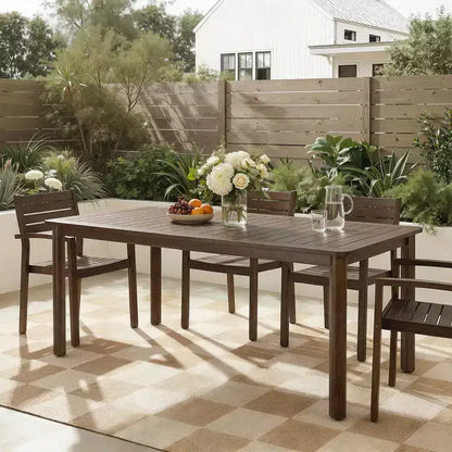 Ensemble de salle à manger Christopher Knight Home Nadi Farmhouse en bois d'acacia rembourré avec 6 chaises à dossier en osier et plateau de table à lattes