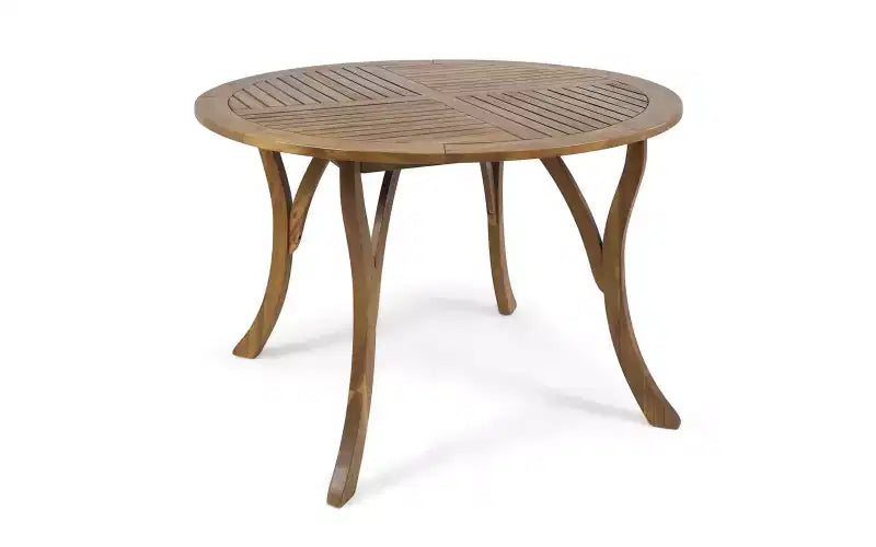 Ensemble de salle à manger de patio en bois d'acacia ModernLuxe, table de salle à manger d'extérieur et 4 fauteuils en corde tressée avec coussins crème, teck+noir
