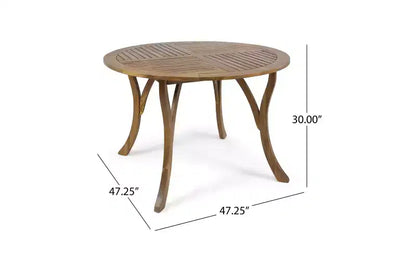 Ensemble de salle à manger de patio en bois d'acacia ModernLuxe, table de salle à manger d'extérieur et 4 fauteuils en corde tressée avec coussins crème, teck+noir
