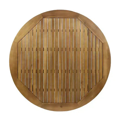 Ensemble de salle à manger pivotant 5 pièces Christopher Knight Home Oliver pour patio extérieur en bois d'acacia et corde avec coussins, 1 table et 4 chaises