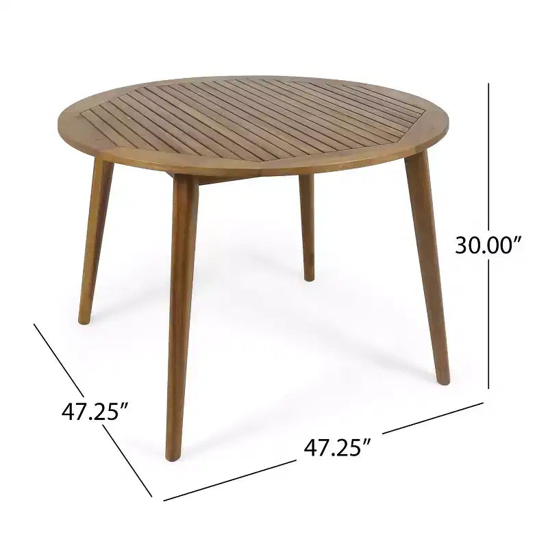 Ensemble de salle à manger pivotant 5 pièces Christopher Knight Home Oliver pour patio extérieur en bois d'acacia et corde avec coussins, 1 table et 4 chaises