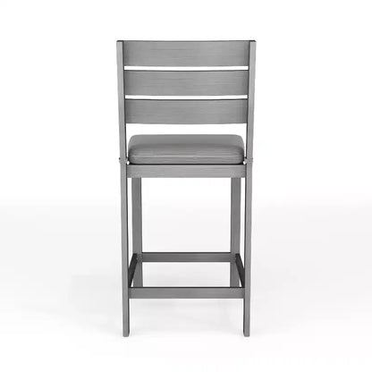 Ensemble de patio 5 pièces en aluminium Martha Stewart Bedford, 4 tabourets de bar avec coussins, table de patio carrée de 35,5 po