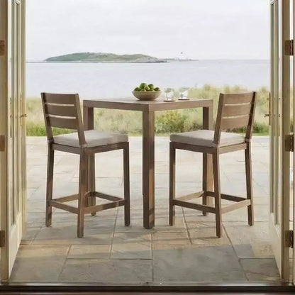 Ensemble de patio 5 pièces en aluminium Martha Stewart Bedford, 4 tabourets de bar avec coussins, table de patio carrée de 35,5 po