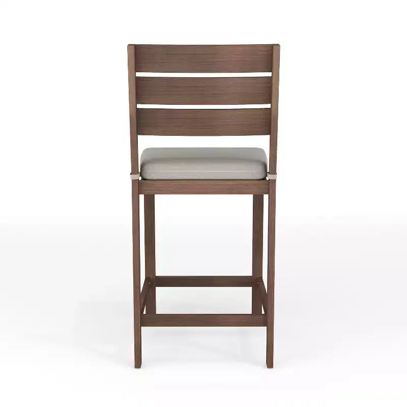Ensemble de patio 5 pièces en aluminium Martha Stewart Bedford, 4 tabourets de bar avec coussins, table de patio carrée de 35,5 po