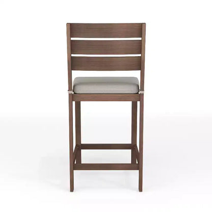 Ensemble de patio 5 pièces en aluminium Martha Stewart Bedford, 4 tabourets de bar avec coussins, table de patio carrée de 35,5 po