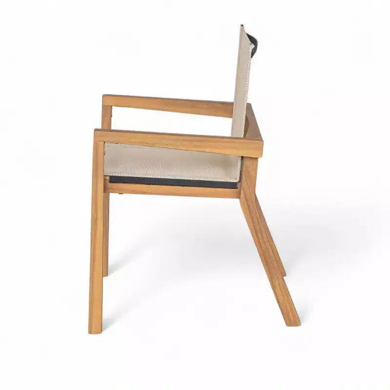 Ensemble de salle à manger d'extérieur 7 pièces en bois avec table extensible, 6 chaises à dossier en maille et cadre en bois, ensemble de meubles de patio modernes pour jardin arrière - Panipeachy