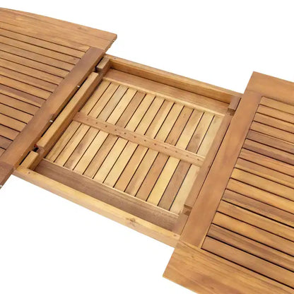 Christopher Knight Home Harrison Patio Set da Pranzo Moderno da 7 Pezzi in Legno di Acacia Espandibile con Tavolo e Sedie con Cuscini