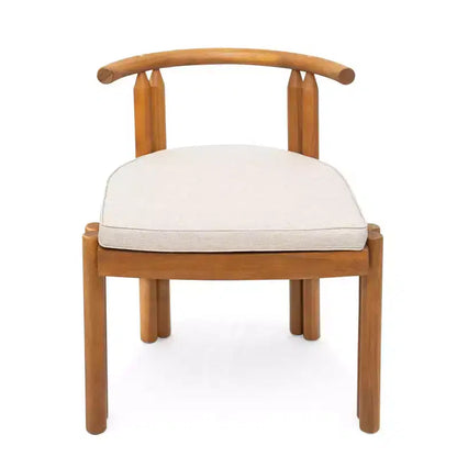 Christopher Knight Home Torin Set da pranzo da esterno 5 pezzi in legno di acacia rustico con cuscini e tavolo a doghe