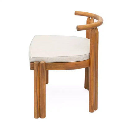Christopher Knight Home Torin Set da pranzo da esterno 5 pezzi in legno di acacia rustico con cuscini e tavolo a doghe